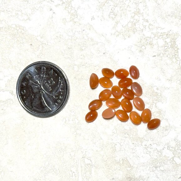 2/$20, Small Glass Bottle Pendant w/ Tiny Genuine Peachy Moonstone Cabochons - Picture 5 of 7